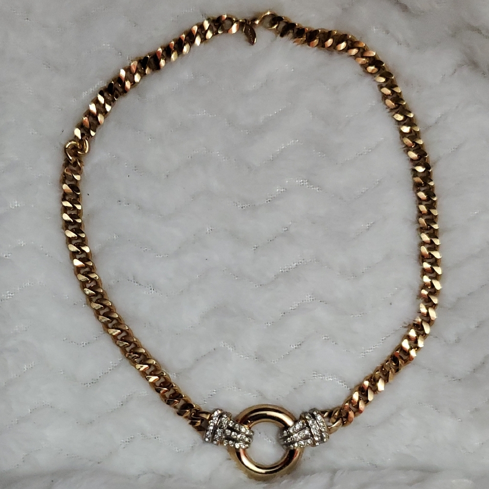 Park Lane Gold Tone Chain With Clear Rhinestones